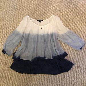 SAKS 5th AVENUE tiered Ombre tiered silk blend top